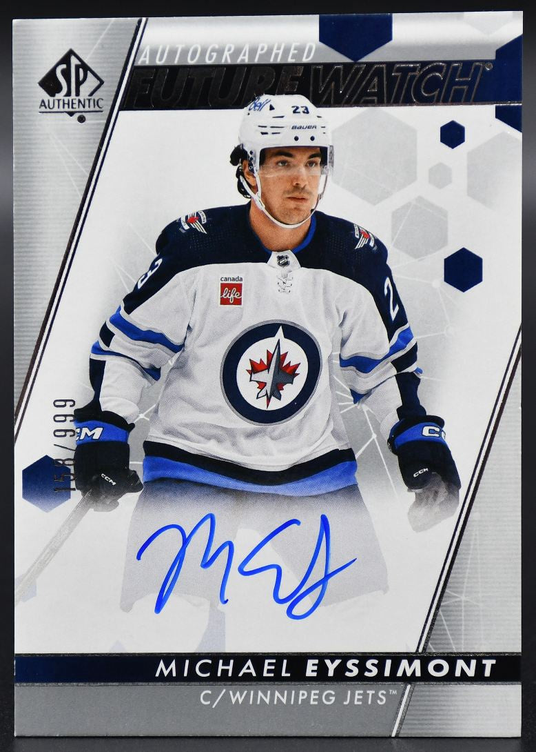 2022-23 SP Authentic Michael Eyssimont 138 Winnipeg Jets RC Auto 158/999