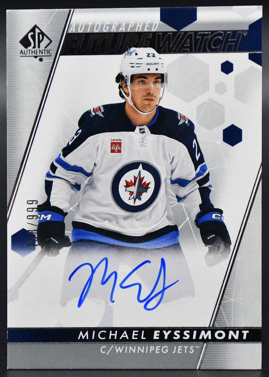 2022-23 SP Authentic Michael Eyssimont 138 Winnipeg Jets RC Auto 158/999
