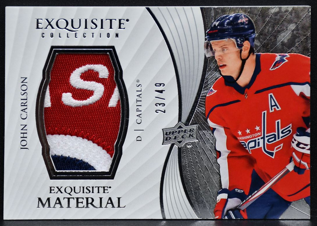 20-21 UD Black Diamond Exquisite Collection Materials Carlson Capitals /49 Patch 3514