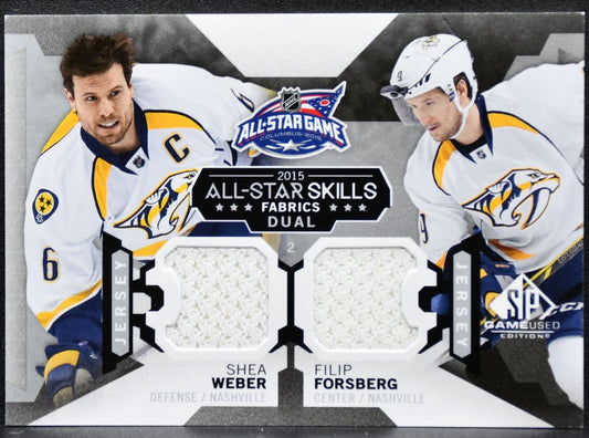 2015-16 SP Game Used 2015 All-Star Fabrics Duals Weber/Forsberg Jersey 2189