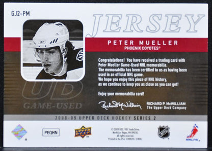 2008-09 UD Series 2 UD Game Jerseys Peter Mueller Phoenix Coyotes Jersey 5371