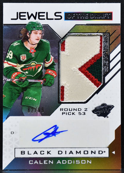 2021-22 UD Black Diamond Jewels of the Draft Addison JD-CA RC Auto Patch 2576