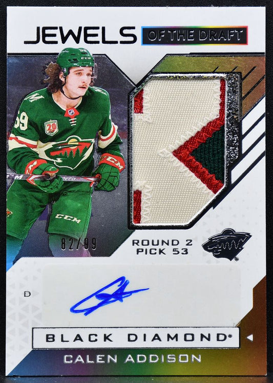 2021-22 UD Black Diamond Jewels of the Draft Addison JD-CA RC Auto Patch 2576