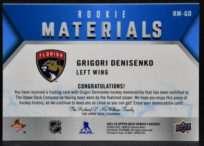 2021-22 UD Series 2 RC Materials Denisenko Florida Panthers RC Jersey 3224