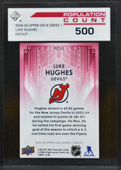 2024-25 UD Series 1 Population Count 500 Luke Hughes PC-11 New Jersey Devils 8991