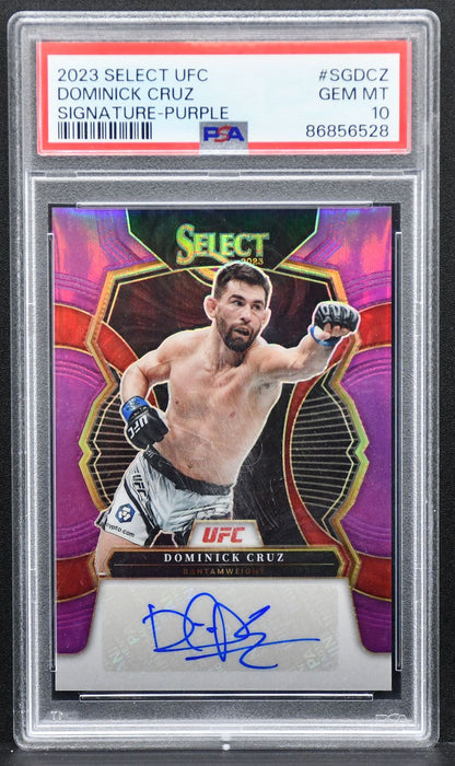 2023-24 Panini Select UFC Signature - Purple Prizm Dominick Cruz SG-DCZ Auto /49