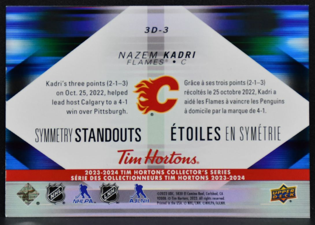 2023-24 Upper Deck Tim Hortons Symmetry Standouts Nazem Kadri 3D-3 Flames 6955