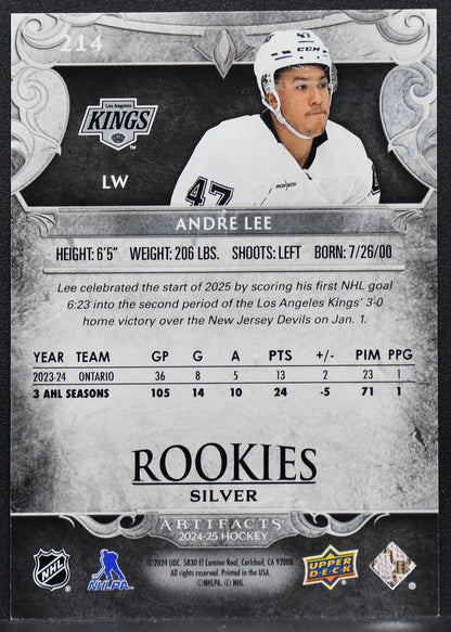 2024-25 UD Artifacts Rookies Silver Andre Lee 214 Los Angeles Kings RC 605/899 8335