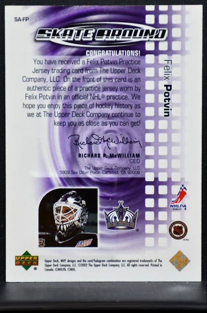 2002-03 Upper Deck MVP Skate Around Jersey Felix Potvin SA-FP Kings Jersey 6187