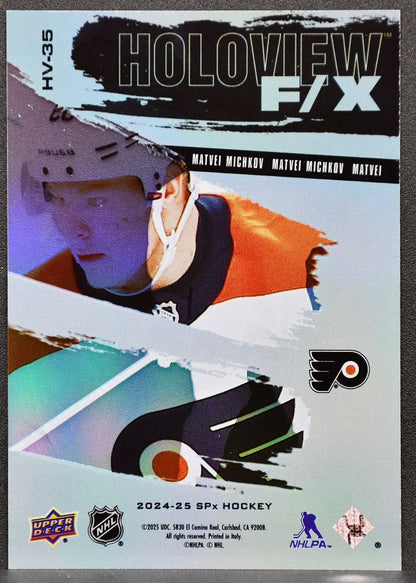 2024-25 SPx Holoview F/X Rookie Matvei Michkov HV-35 Philadelphia Flyers RC 7450