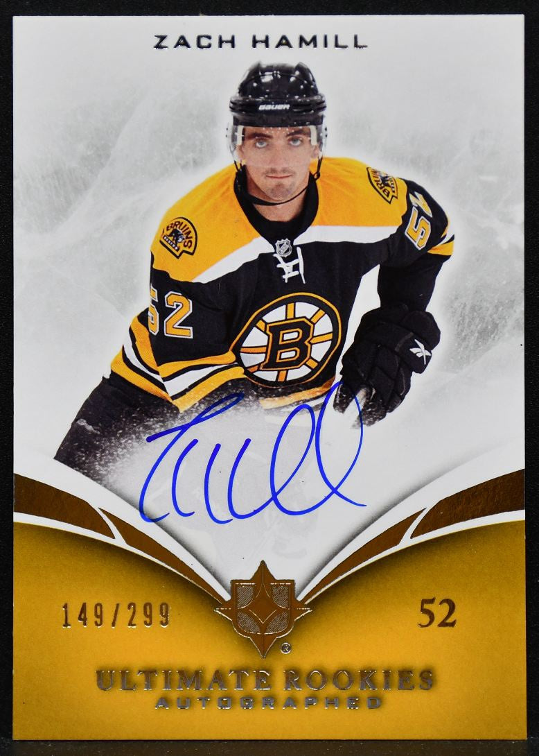 2010-11 UD Ultimate Collection RC Zach Hamill 105 Bruins RC Auto 149/299 6078