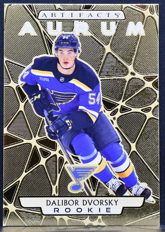 2025-26 UD Artifacts Aurum Rookie Dalibor Dvorsky 31 St. Louis Blues RC
