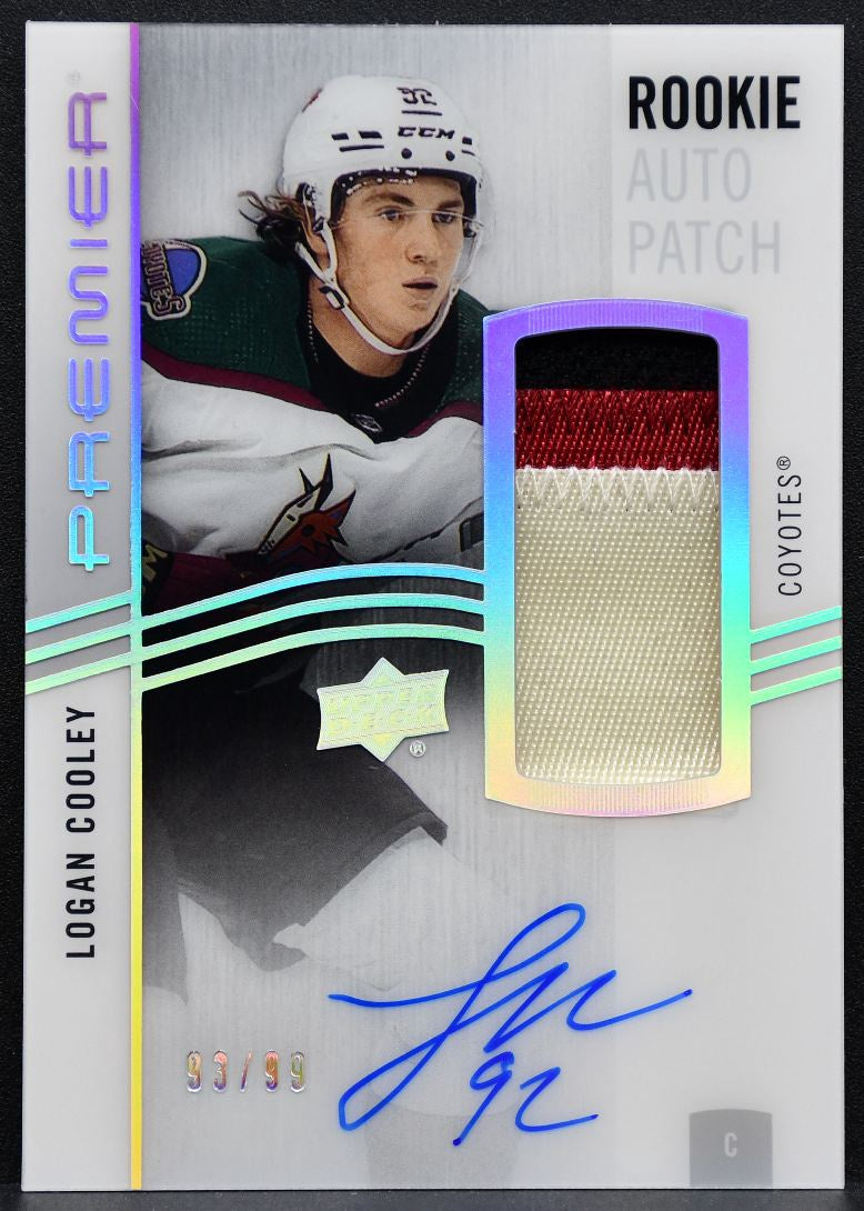 2023-24 UD Premier Acetate Rookie Auto Patch Cooley Coyotes RC Auto Patch 6002