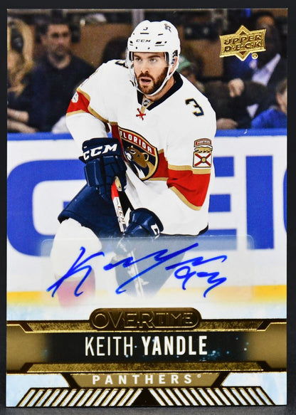 2017-18 UD Overtime Gold Foil Autographs Keith Yandle 7 Auto
