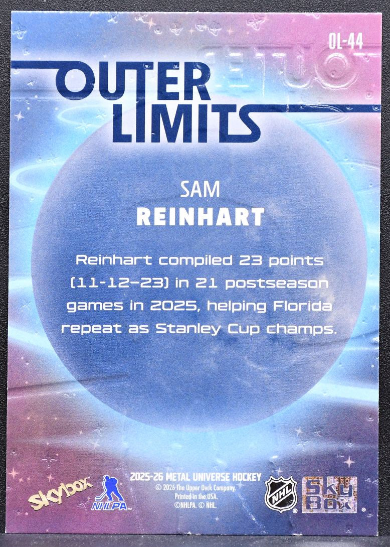 2025-26 SkyBox Metal Universe Outer Limits Sam Reinhart OL-44 Panthers 1167