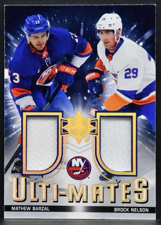 2021-22 UD Ultimate Collection Mathew Barzal / Brock Nelson UTM-NB  Jersey