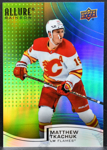 2021-22 Upper Deck Allure Rainbow Green-Blue Matthew Tkachuk Flames 195/299 6670