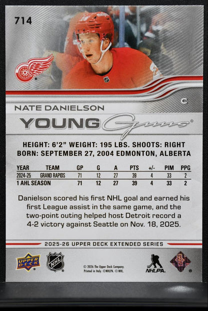 2025-26 Upper Deck Extended Series Young Guns Nate Danielson Red Wings RC 3291