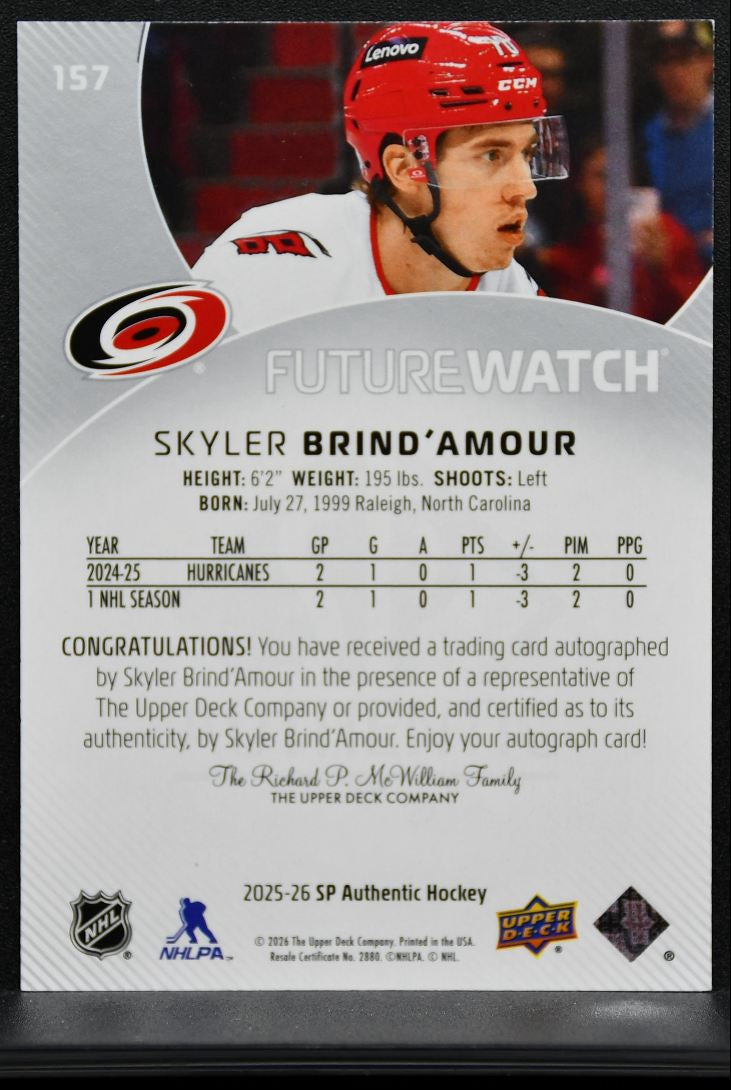 2025-26 SP Authentic Future Watch Auto Brind'Amour RC Auto 269/999 9645