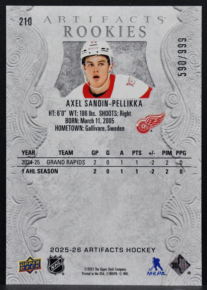 2025-26 Upper Deck Artifacts Rookies Axel Sandin-Pellikka 210 RC 590/999 6308