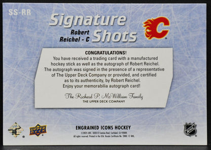 24-25 UD Engrained Icons Signature Shots Robert Reichel SS-RR Flames Auto Stick 4672