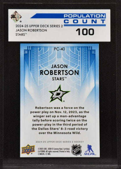 2024-25 UD Series 2 Population Count 100 Jason Robertson PC-40 Dallas Stars
