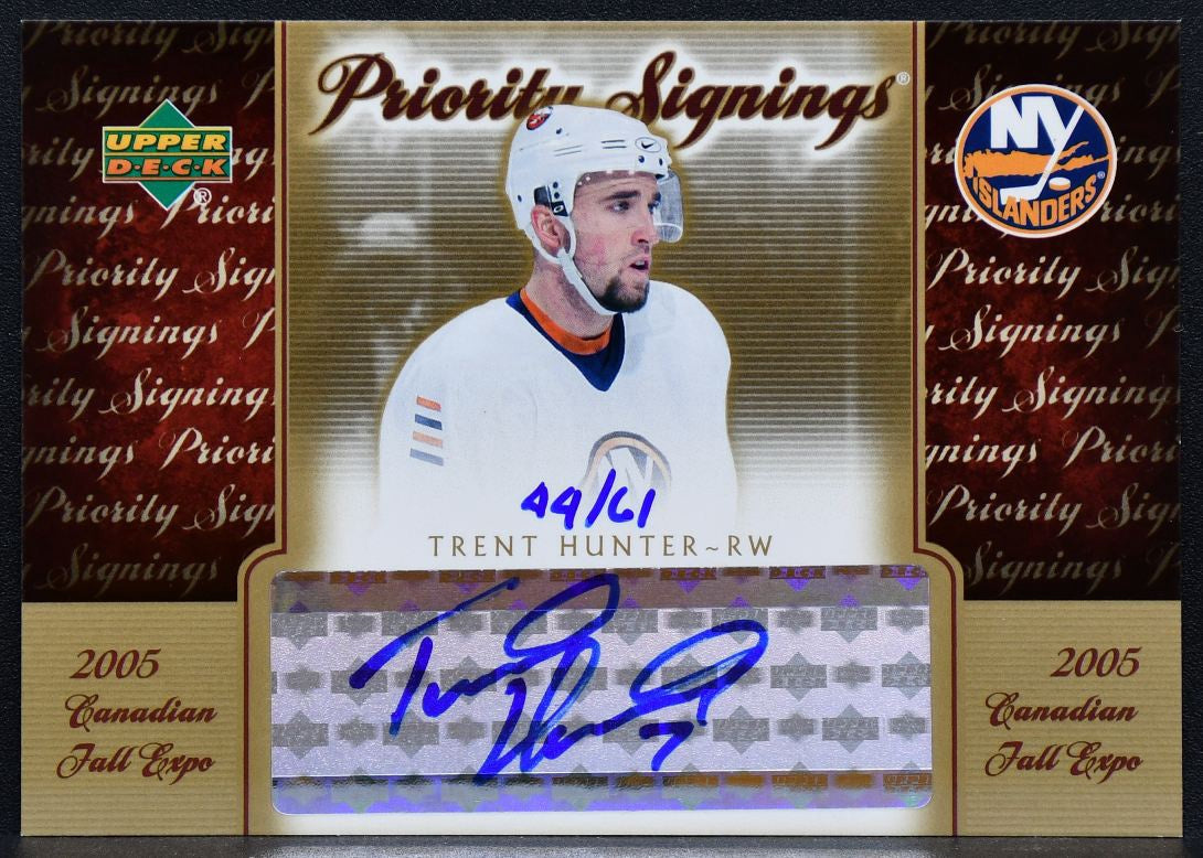 2005-06 UD Canadian Fall Expo Priority Hunter PS-TH Islanders Auto 44/61 1738
