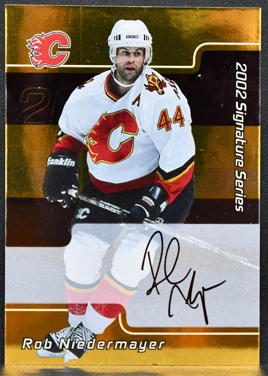 2002-03 Be a Player Series Autograph Gold Rob Niedermayer 151 Flames Auto 1394