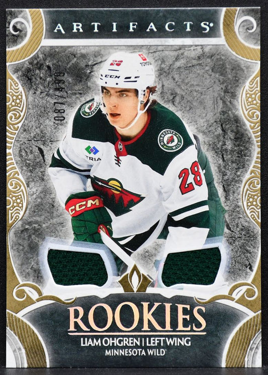 24-25 UD Artifacts RCs Gold Materials Liam Ohgren Minnesota Wild RC /499 Jersey 3941