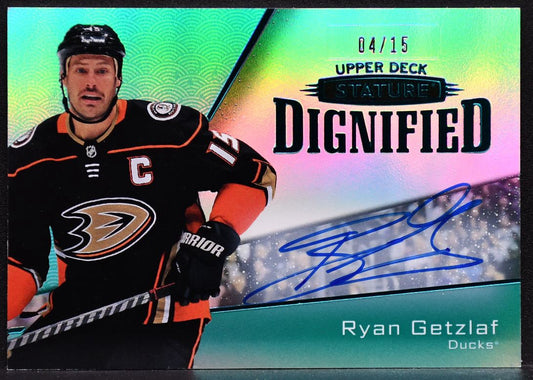 2022-23 UD Stature Dignified Auto Green Ryan Getzlaf D-24 Ducks Auto 04/15