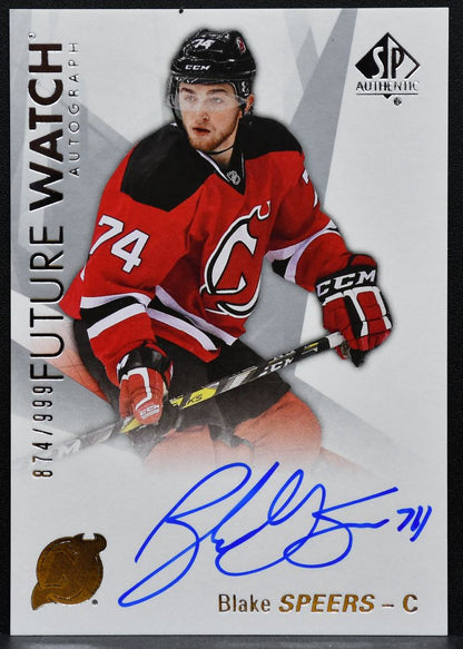 2016-17 SP Authentic Future Watch Auto Blake Speers 190 Devils RC Auto 6960