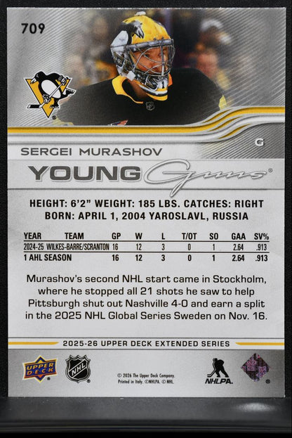 2025-26 Upper Deck Extended Series Young Guns Sergei Murashov Penguins RC 4281