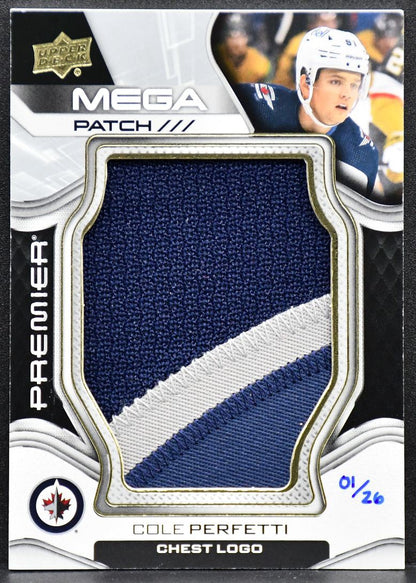 2022-23 UD Premier Cole Perfetti PMP-CP Winnipeg Jets 01/26 Patch