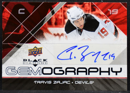2008-09 Upper Deck Black Diamond Gemography Travis Zajac G-TZ Devils Auto 4095