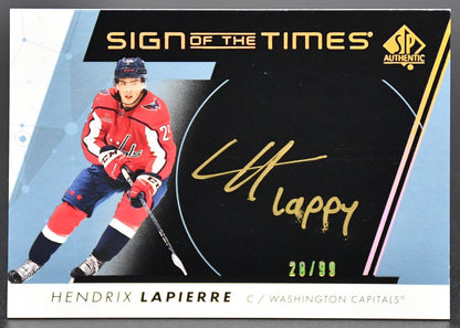 2022-23 SP Authentic Sign of the Times Black Hendrix Lapierre SOTT-HL Auto 28/99