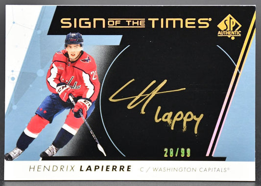 2022-23 SP Authentic Sign of the Times Black Hendrix Lapierre SOTT-HL Auto 28/99