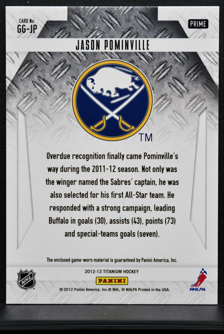 2012-13 Panini Titanium Game-worn Gear Prime Pominville Sabres Patch 4085