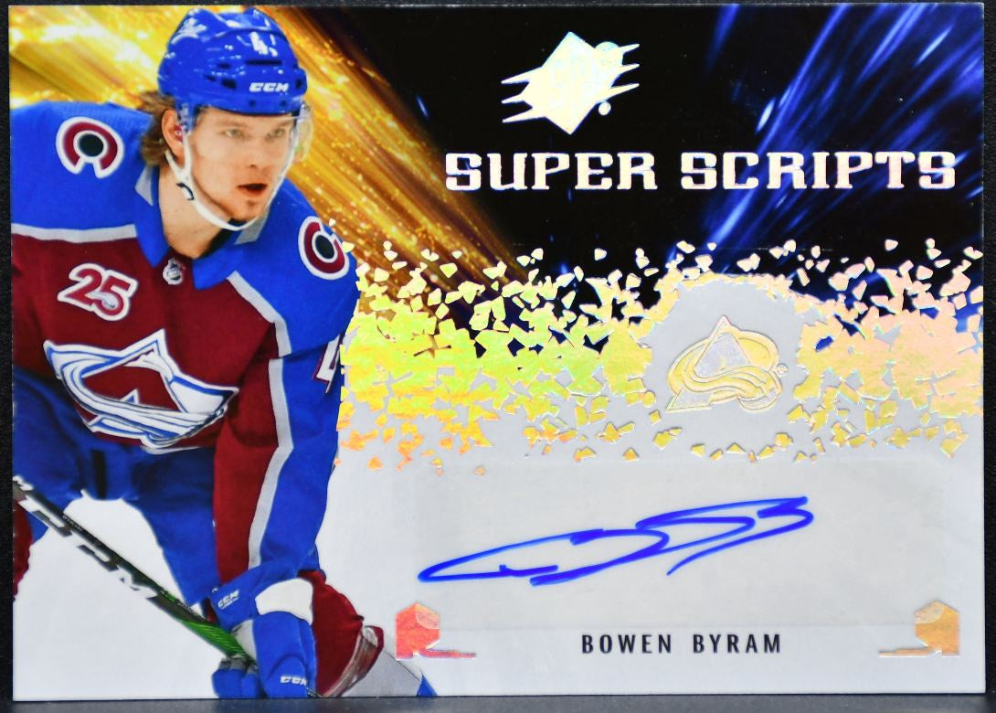 2021-22 SPx Super Scripts Bowen Byram SS-BY Colorado Avalanche Auto 3666