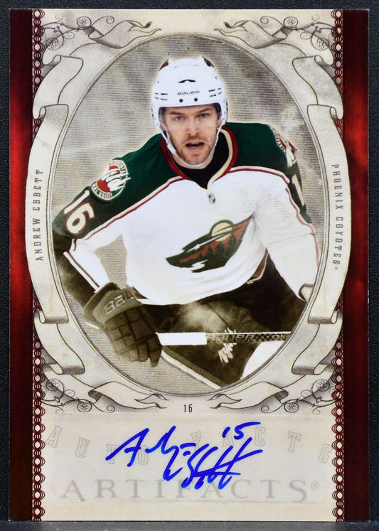 2010-11 Upper Deck Artifacts Auto-Facts Andrew Ebbett AF-AE Coyotes Auto 7606