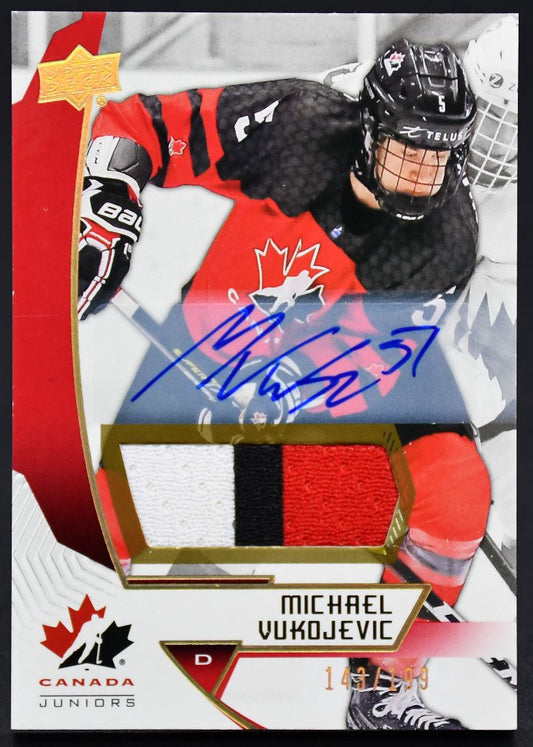 2019-20 UD Team Canada Juniors Auto Patch Vukojevic 79 Auto 143/199 Patch