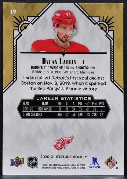 2020-21 Upper Deck Stature Green Dylan Larkin 19 Detroit Red Wings 053/175 6742