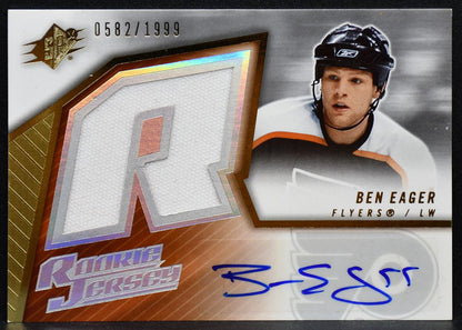 2005-06 SPx Rc Jersey Auto Ben Eager 238 Flyers RC Auto 0582/1999 Jersey 6641