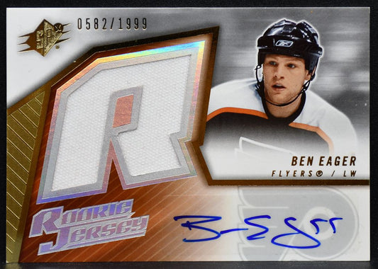 2005-06 SPx Rc Jersey Auto Ben Eager 238 Flyers RC Auto 0582/1999 Jersey 6641