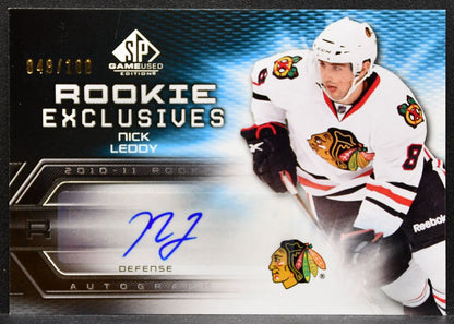 2010-11 SP Game Used Rookie Exclusives Autographs Nick Leddy RC Auto 9967