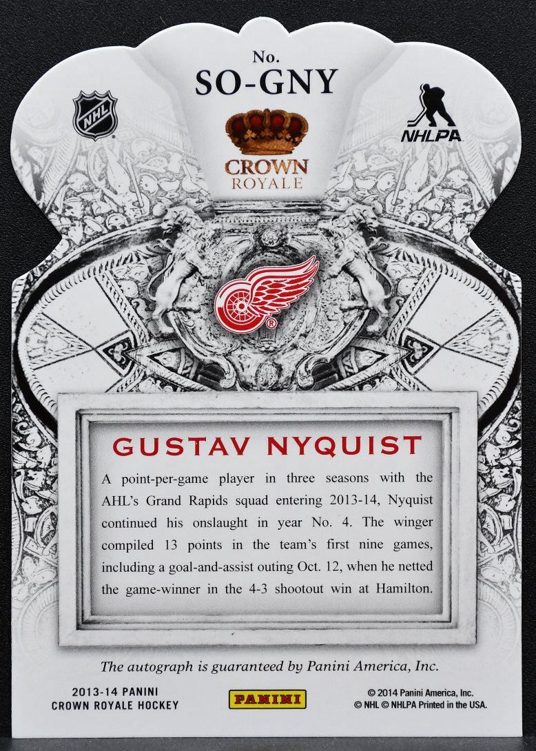 2013-14 Panini Crown Royale Sovereign Sigs Gustav Nyquist Red Wings Auto 1841