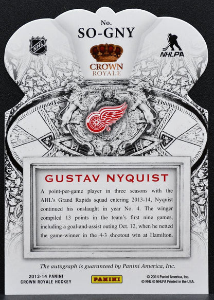 2013-14 Panini Crown Royale Sovereign Sigs Gustav Nyquist Red Wings Auto 1841