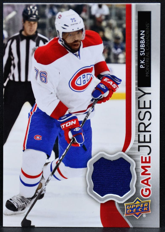 2014-15 UD Series 1 Game Jersey P.K. Subban GJ-PS Montreal Canadiens Jersey 3637