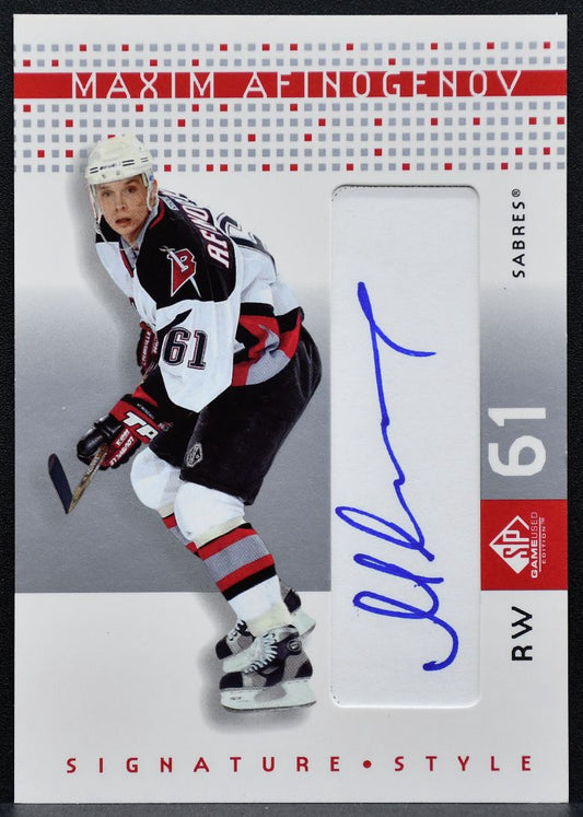 2003-04 SP Game Used Signature Style Maxim Afinogenov 11 Sabres Auto 8085