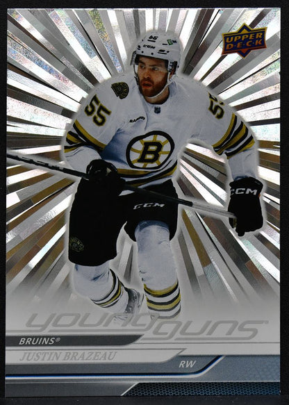 2024-25 UD Series 1 Young Guns Outburst Justin Brazeau 222 Boston Bruins RC 8311