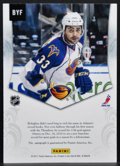 2010-11 Panini Luxury Suite Private Signings Dustin Byfuglien Auto 0574